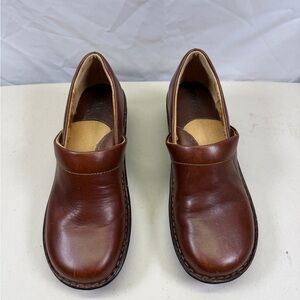 Born Toby Duo W869762 Brown Leather Slip On Clog Shoes Women Size 7.5M
